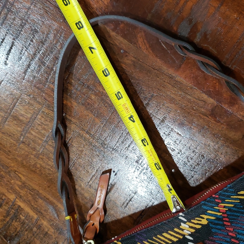 Dooney & Bourke Windsor Tartan Barrel Bag - Red, Green, Yellow - Picture 12 of 16